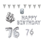 76 jaar Verjaardag Versiering Pakket zilver