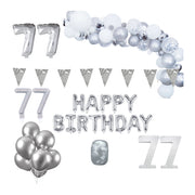77 jaar Verjaardag Versiering Pakket Zilver XL