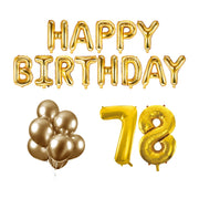 78 jaar Verjaardag Versiering Ballon Pakket Goud