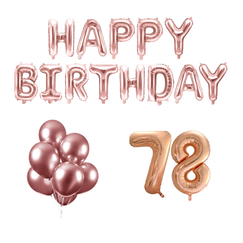78 jaar Verjaardag Versiering Ballon Pakket rosé goud