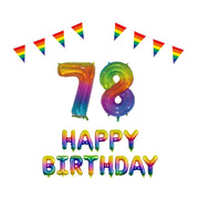 78 jaar Verjaardag Versiering Pakket Regenboog
