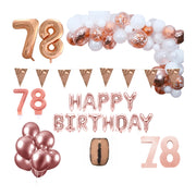 78 jaar Verjaardag Versiering Pakket Rosé goud XL