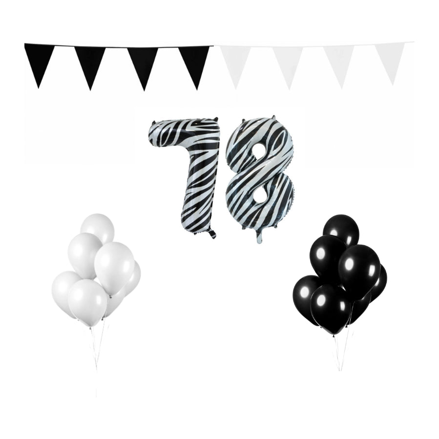 78 jaar Verjaardag Versiering Pakket Zebra