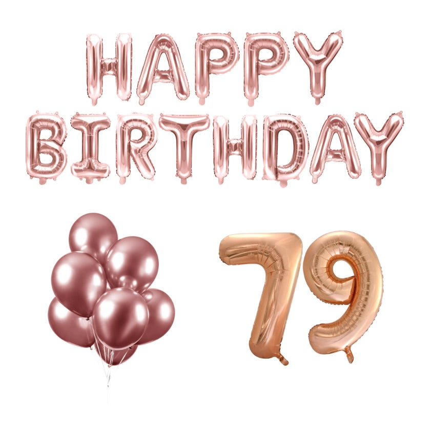 79 jaar Verjaardag Versiering Ballon Pakket rosé goud