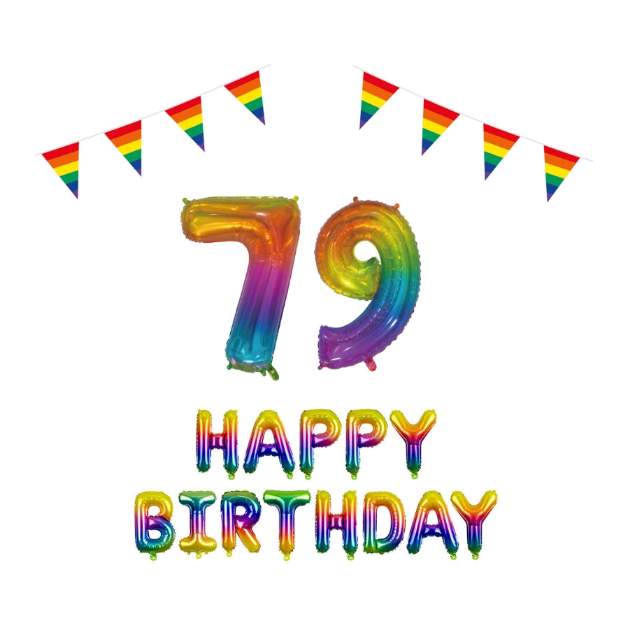 79 jaar Verjaardag Versiering Pakket Regenboog