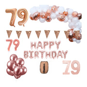 79 jaar Verjaardag Versiering Pakket Rosé goud XL