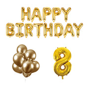 8 jaar Verjaardag Versiering Ballon Pakket Goud