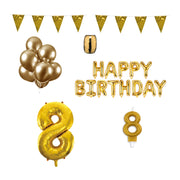 8 jaar Verjaardag Versiering Pakket Goud