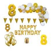 8 jaar Verjaardag Versiering Pakket Goud XL