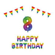 8 jaar Verjaardag Versiering Pakket Regenboog