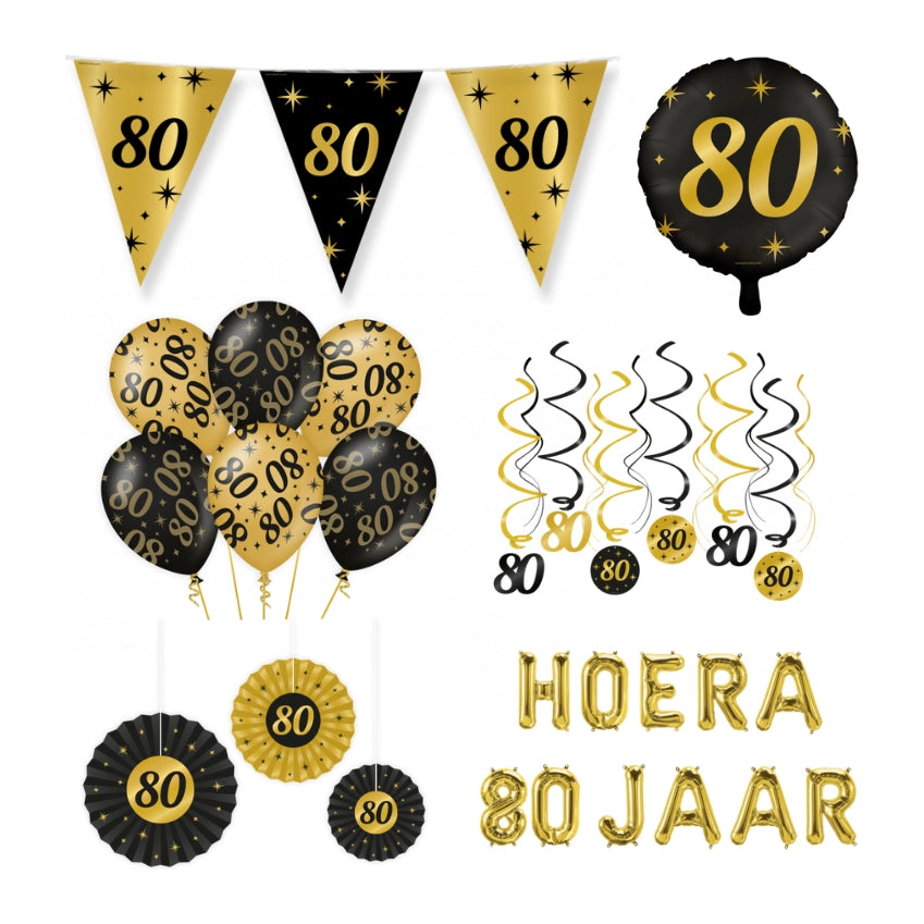 80 jaar Classy Versiering pakket - L