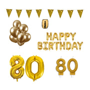 80 jaar Verjaardag Versiering Pakket Goud