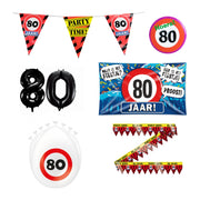 80 jaar verjaardag versiering pakket verkeersbord incl. Gevelvlag