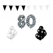 80 jaar Verjaardag Versiering Pakket Zebra