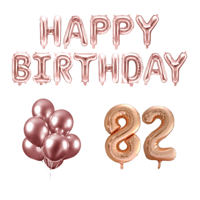 82 jaar Verjaardag Versiering Ballon Pakket rosé goud