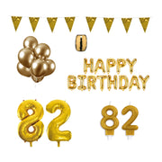 82 jaar Verjaardag Versiering Pakket Goud