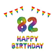 82 jaar Verjaardag Versiering Pakket Regenboog