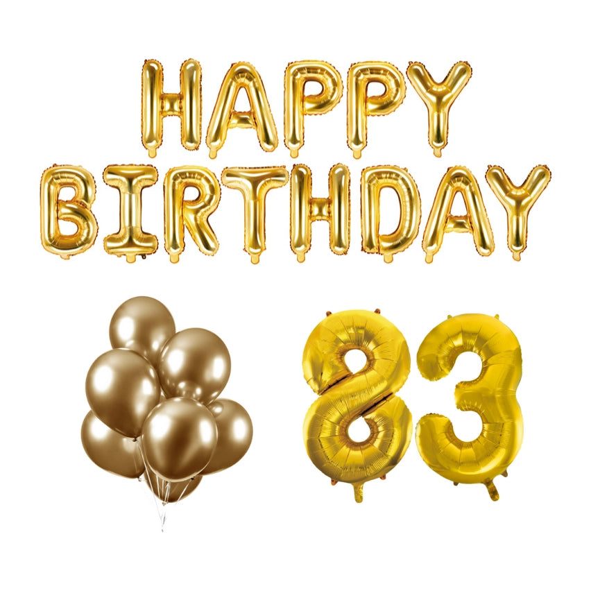 83 jaar Verjaardag Versiering Ballon Pakket Goud