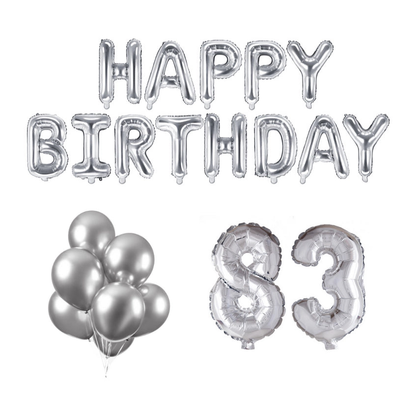 83 jaar Verjaardag Versiering Ballon Pakket zilver