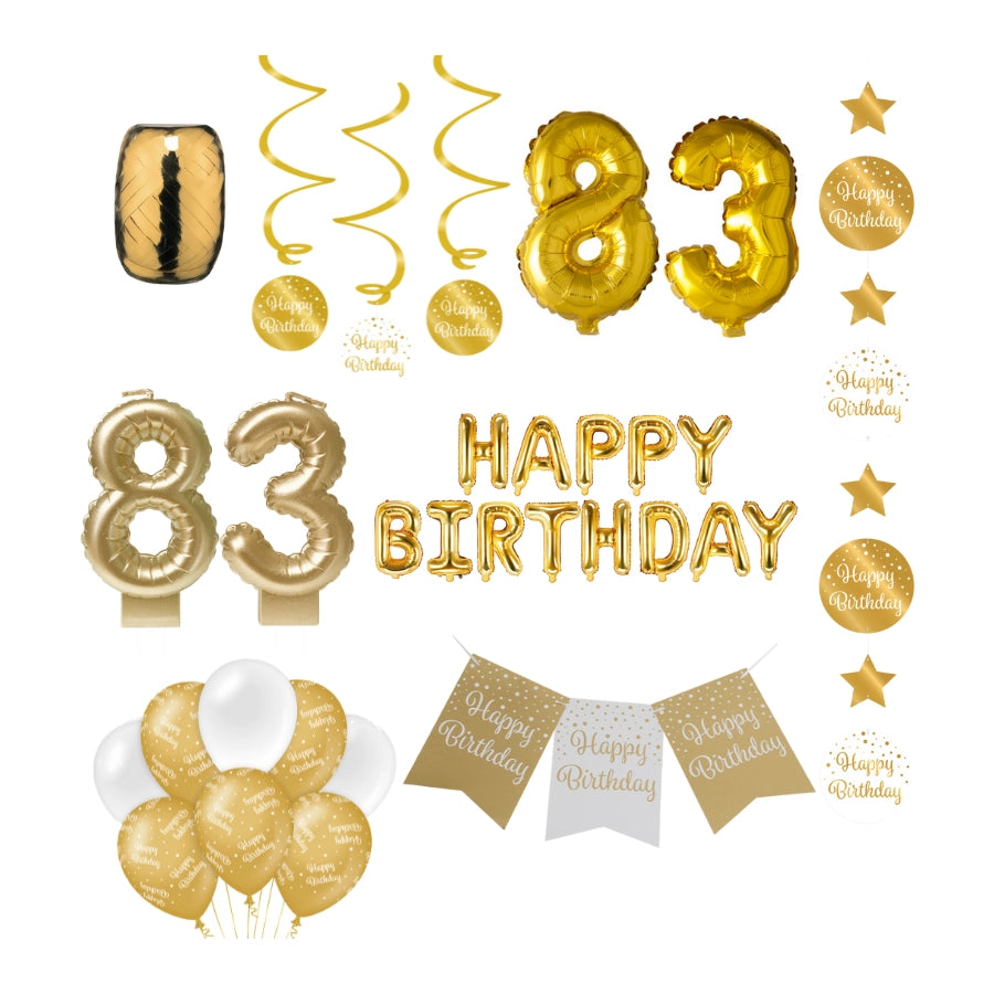 83 jaar Verjaardag Versiering Pakket Gold