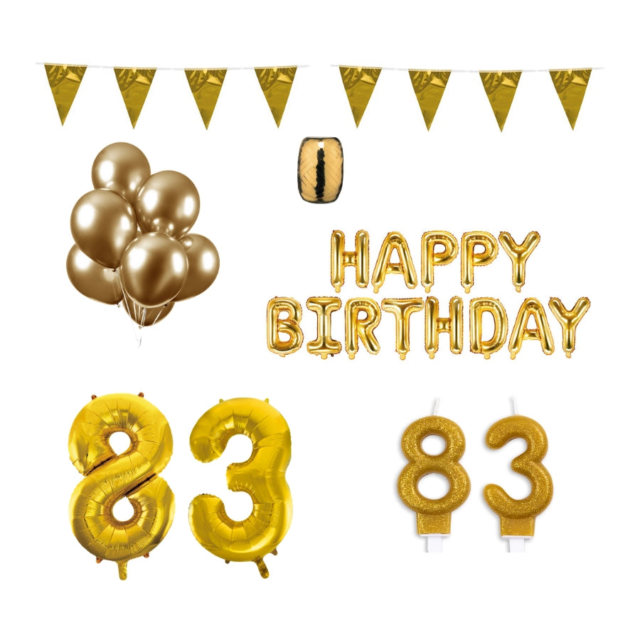 83 jaar Verjaardag Versiering Pakket Goud