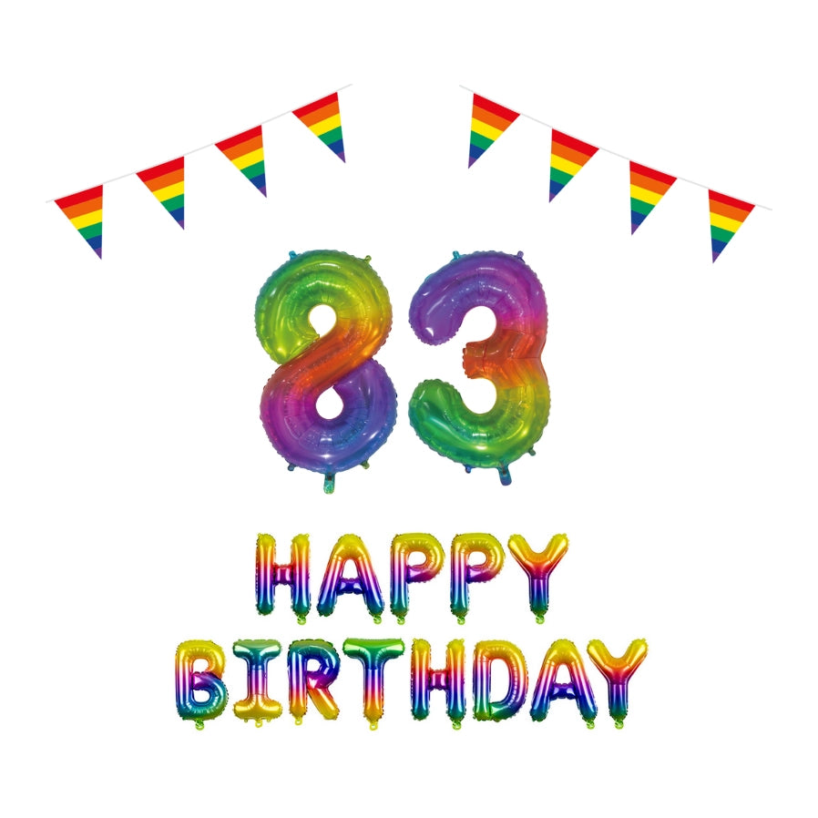 83 jaar Verjaardag Versiering Pakket Regenboog