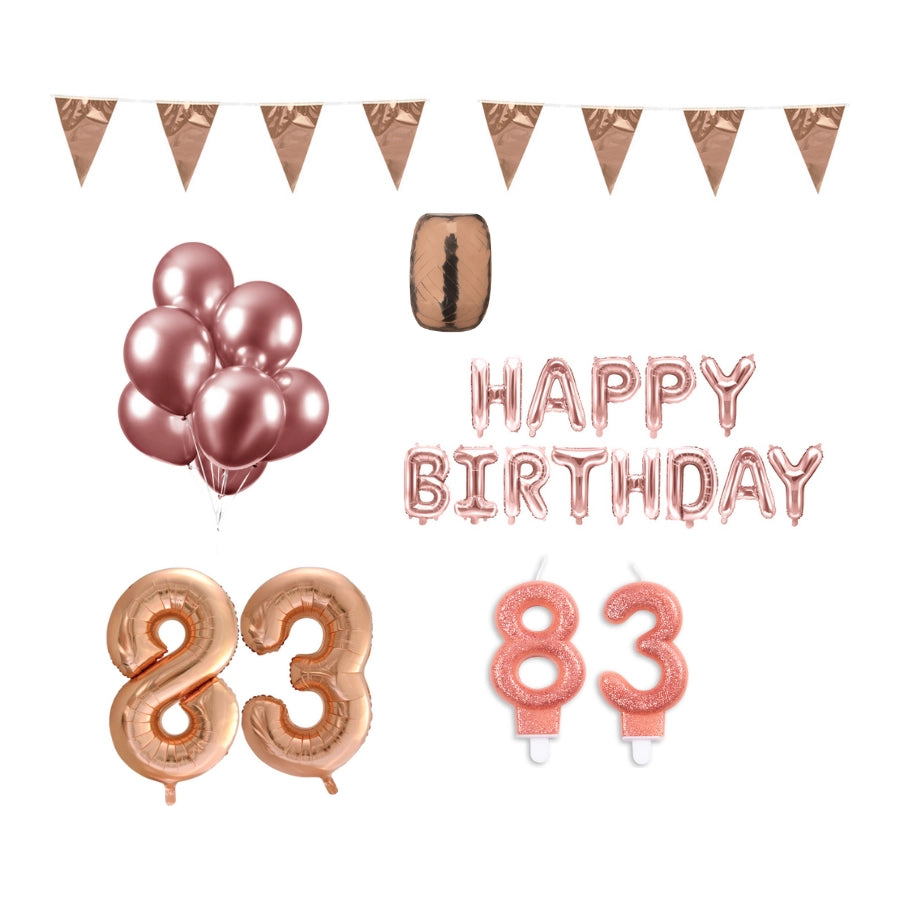 83 jaar Verjaardag Versiering Pakket Rosé Goud