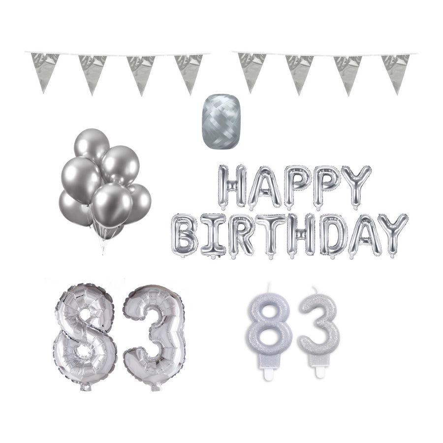 83 jaar Verjaardag Versiering Pakket zilver