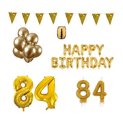 84 jaar Verjaardag Versiering Pakket Goud