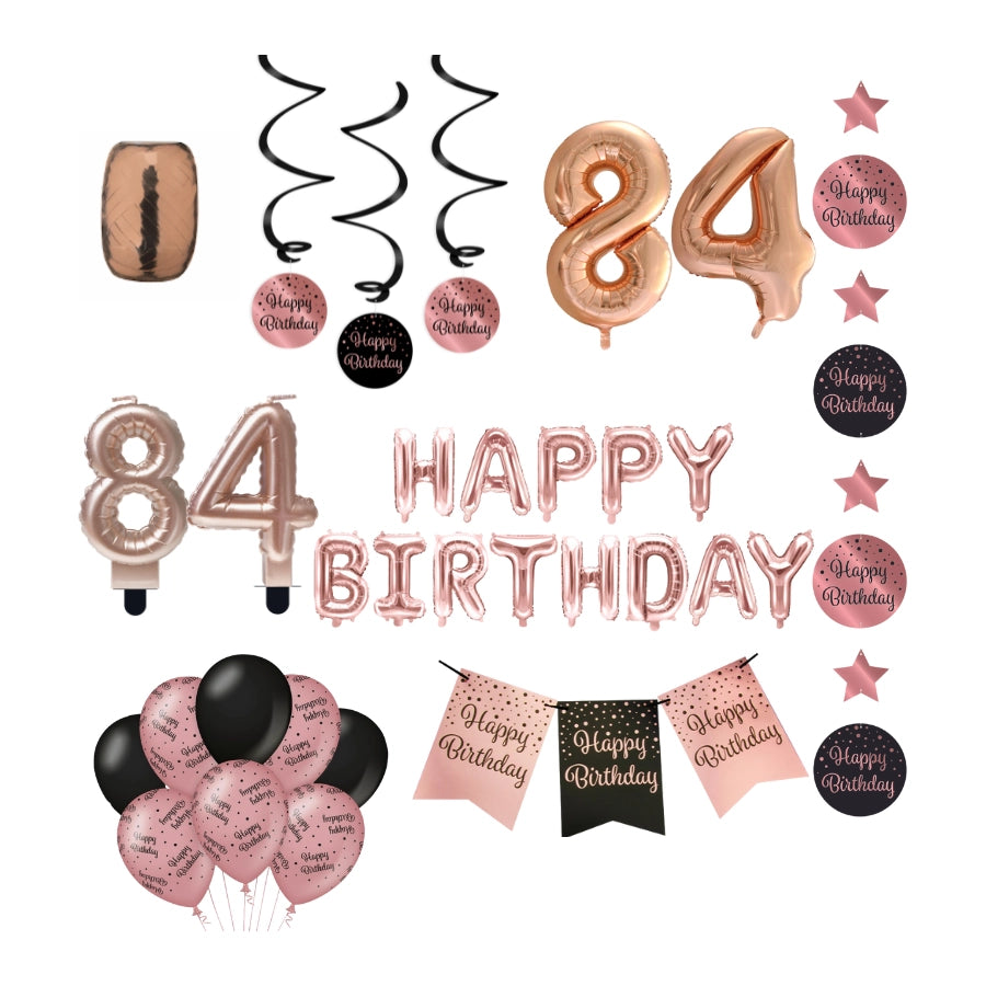 84 jaar Verjaardag Versiering Pakket Rose Gold
