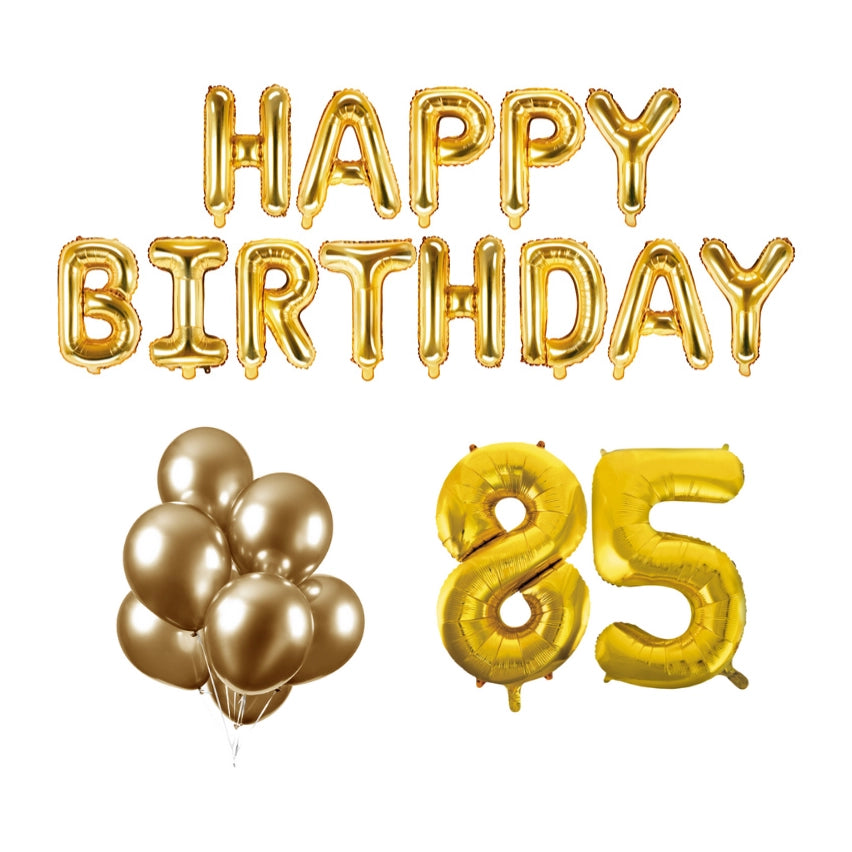 85 jaar Verjaardag Versiering Ballon Pakket Goud