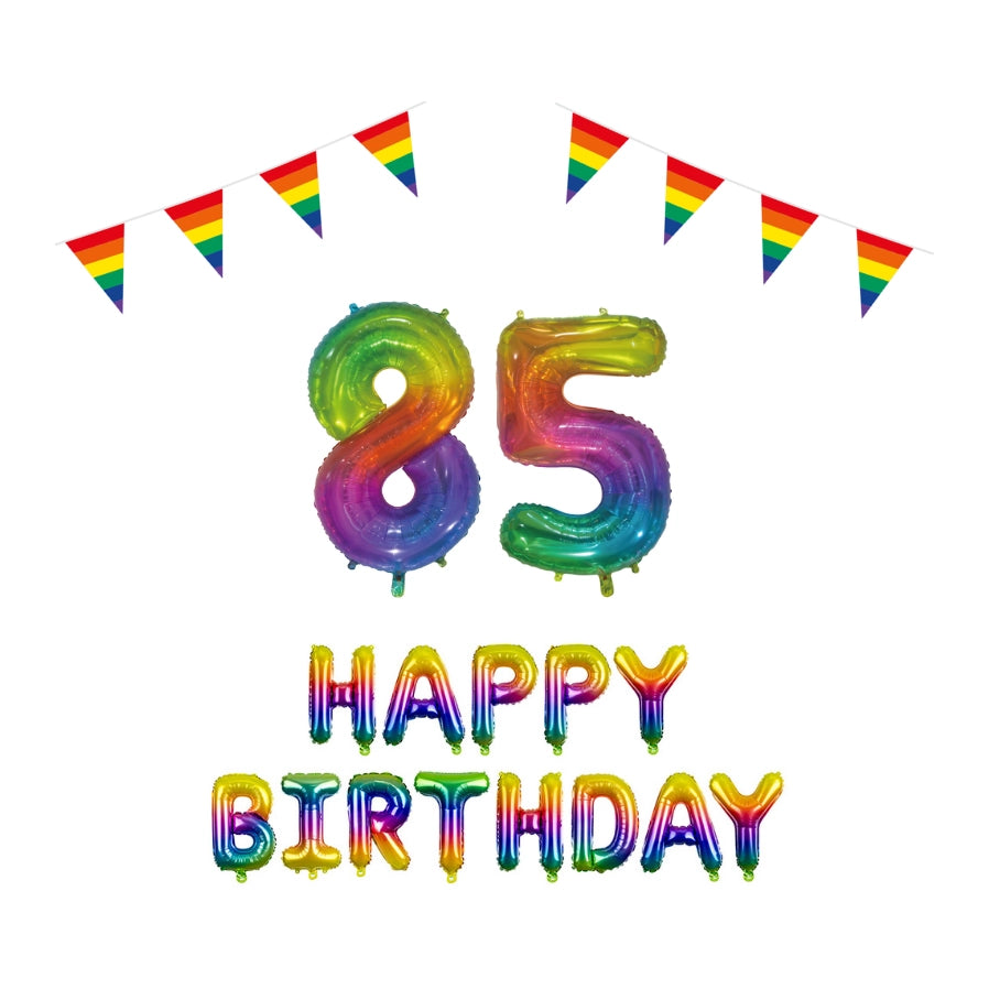 85 jaar Verjaardag Versiering Pakket Regenboog