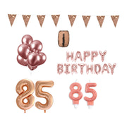 85 jaar Verjaardag Versiering Pakket Rosé Goud