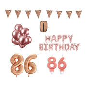 86 jaar Verjaardag Versiering Pakket Rosé Goud