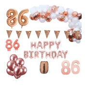 86 jaar Verjaardag Versiering Pakket Rosé goud XL