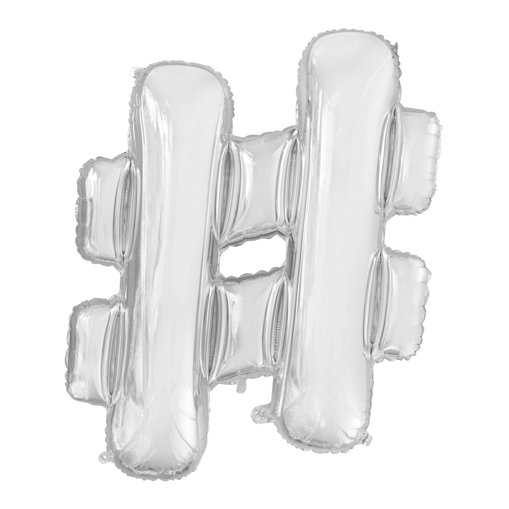 Folieballon # – Zilver – 86 cm