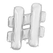 Folieballon # – Zilver – 86 cm