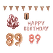 89 jaar Verjaardag Versiering Pakket Rosé Goud