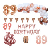89 jaar Verjaardag Versiering Pakket Rosé goud XL