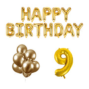 9 jaar Verjaardag Versiering Ballon Pakket Goud