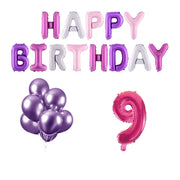 9 jaar Verjaardag Versiering Ballon Pakket Pastel & Roze