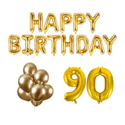 90 jaar Verjaardag Versiering Ballon Pakket Goud