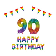 90 jaar Verjaardag Versiering Pakket Regenboog