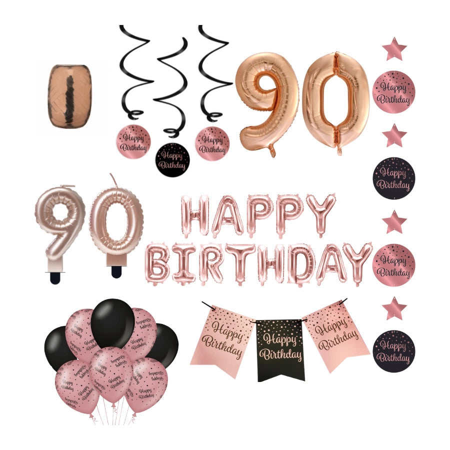 90 jaar Verjaardag Versiering Pakket Rose Gold