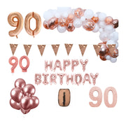 90 jaar Verjaardag Versiering Pakket Rosé goud XL
