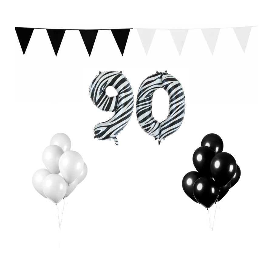 90 jaar Verjaardag Versiering Pakket Zebra