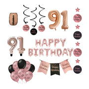 91 jaar Verjaardag Versiering Pakket Rose Gold
