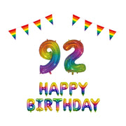 92 jaar Verjaardag Versiering Pakket Regenboog