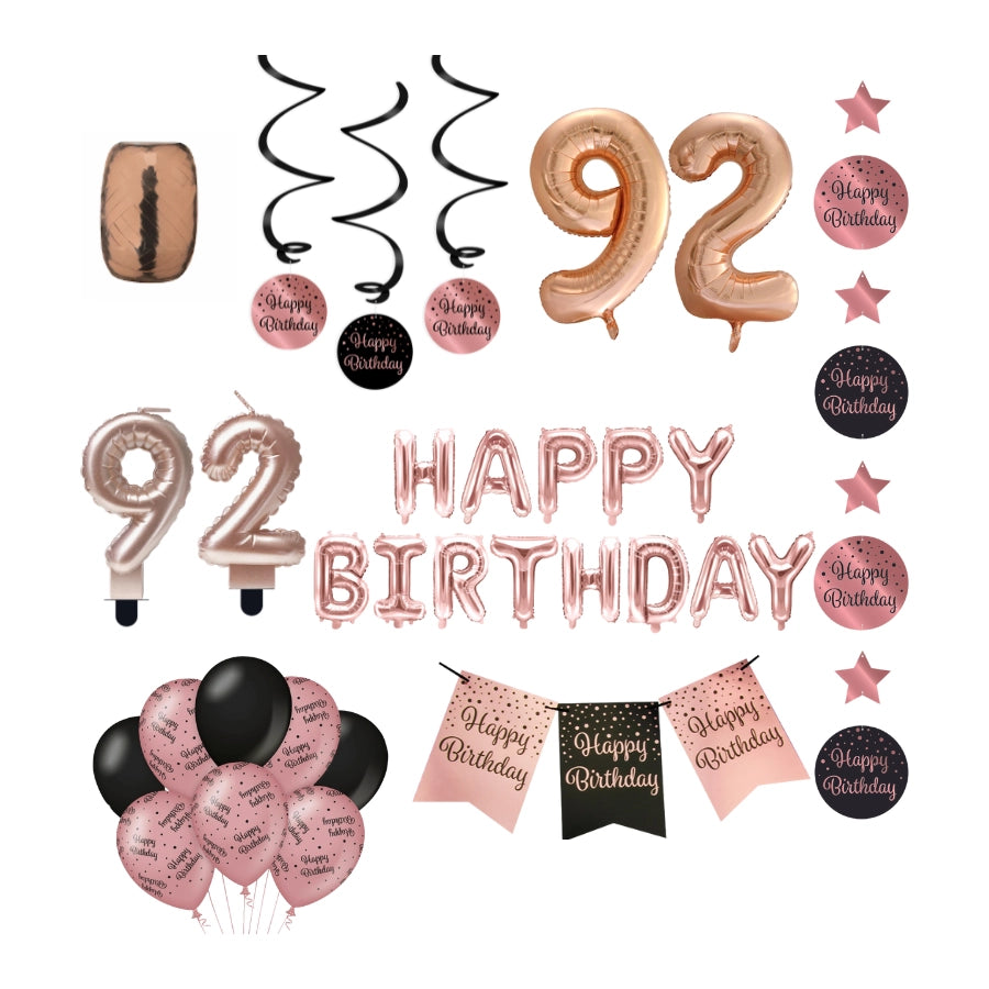 92 jaar Verjaardag Versiering Pakket Rose Gold