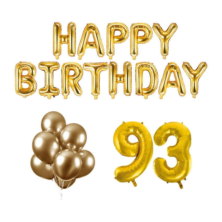 93 jaar Verjaardag Versiering Ballon Pakket Goud